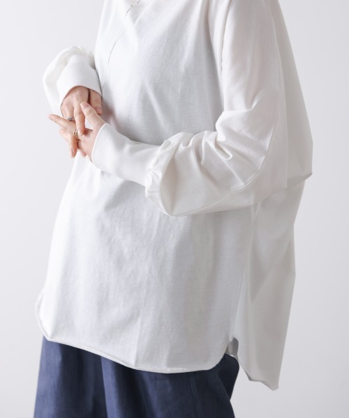 Bou Jeloud（ブージュルード）の「Ｗシルケットドルマンプルオーバー（Tシャツ/カットソー・レディース・ブラック/A/オフホワイト・FREE）」の20枚目の写真