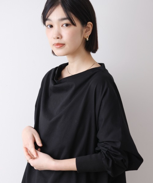 Bou Jeloud（ブージュルード）の「Ｗシルケットドルマンプルオーバー（Tシャツ/カットソー・レディース・ブラック/A/オフホワイト・FREE）」の17枚目の写真