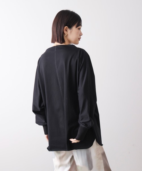 Bou Jeloud（ブージュルード）の「Ｗシルケットドルマンプルオーバー（Tシャツ/カットソー・レディース・ブラック/A/オフホワイト・FREE）」の14枚目の写真