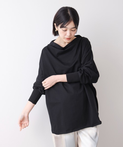 Bou Jeloud（ブージュルード）の「Ｗシルケットドルマンプルオーバー（Tシャツ/カットソー・レディース・ブラック/A/オフホワイト・FREE）」の12枚目の写真