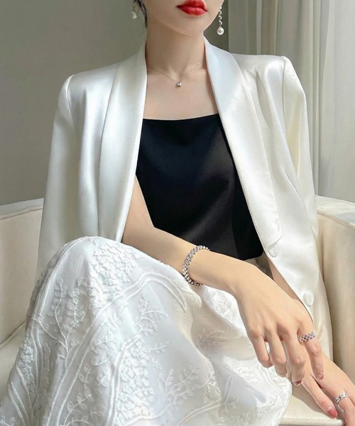 yuue' ( wear )（ユーイ）の「スクエアネックサテンキャミソール（キャミソール・レディース・グレー/ブラック/ホワイト/ベージュ・M/L）」の13枚目の写真