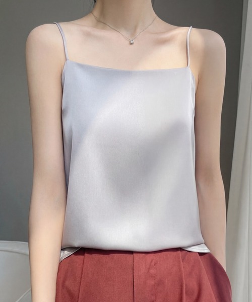 yuue' ( wear )（ユーイ）の「スクエアネックサテンキャミソール（キャミソール・レディース・グレー/ブラック/ホワイト/ベージュ・M/L）」の14枚目の写真
