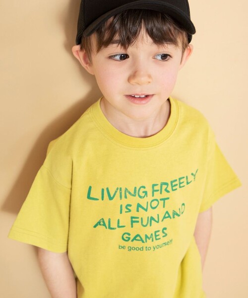 BRANSHES（ブランシェス）の「【WEB限定】ロゴグラフィック半袖Tシャツ（Tシャツ/カットソー・キッズ・マスタード/ピンク/ブラウン/グリーン・90/140/130/120/110/100/150）」の9枚目の写真