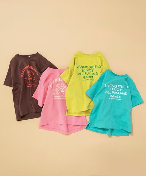BRANSHES（ブランシェス）の「【WEB限定】ロゴグラフィック半袖Tシャツ（Tシャツ/カットソー・キッズ・マスタード/ピンク/ブラウン/グリーン・90/140/130/120/110/100/150）」の10枚目の写真