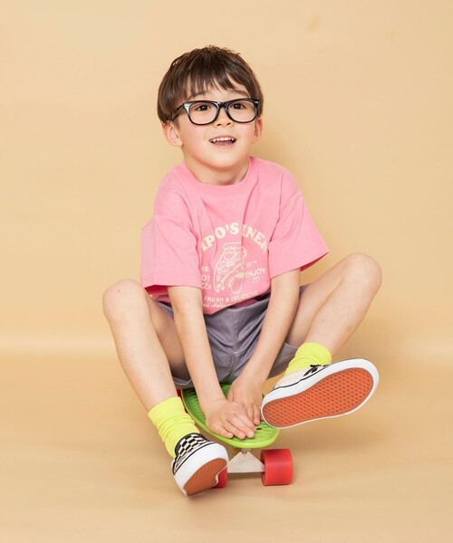 BRANSHES（ブランシェス）の「【WEB限定】ロゴグラフィック半袖Tシャツ（Tシャツ/カットソー・キッズ・マスタード/ピンク/ブラウン/グリーン・90/140/130/120/110/100/150）」の16枚目の写真