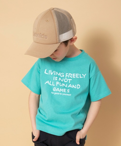 BRANSHES（ブランシェス）の「【WEB限定】ロゴグラフィック半袖Tシャツ（Tシャツ/カットソー・キッズ・マスタード/ピンク/ブラウン/グリーン・90/140/130/120/110/100/150）」の3枚目の写真