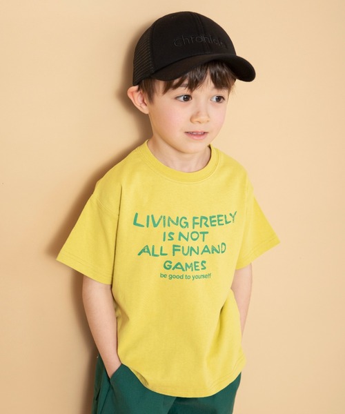 BRANSHES（ブランシェス）の「【WEB限定】ロゴグラフィック半袖Tシャツ（Tシャツ/カットソー・キッズ・マスタード/ピンク/ブラウン/グリーン・90/140/130/120/110/100/150）」の4枚目の写真