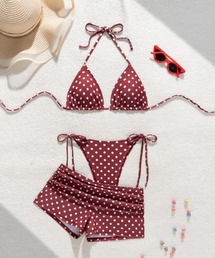 セール】レースカバーアップ付花柄ビキニ4点セット（水着）｜Lace