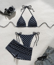 セール】Y2K リボン チェックトライアングル ビキニ SET swim wear