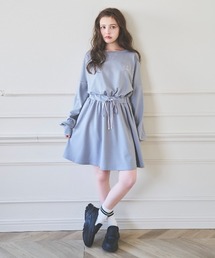 SWINGLE | 刺しゅう入りポンチ素材ミニワンピース(ワンピース)