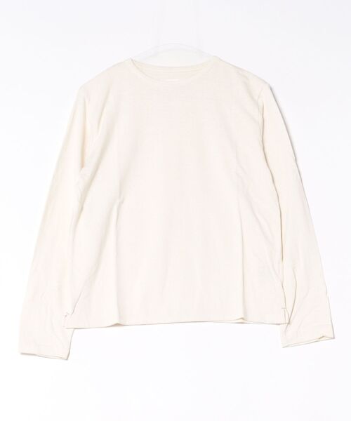 me.（ミードット）の「【 me. / ミードット 】washable silk jersey ロングTシャツ  me-25412  HPI（Tシャツ/カットソー・レディース・アイボリー/ブラック/ライム・FREE）」の2枚目の写真