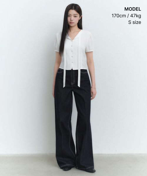 MUSINSA STANDARD WOMAN（ムシンサスタンダードウーマン）の「ウィメンズパフスリーブタイブラウス[ホワイト]（シャツ/ブラウス・レディース・その他・SMALL/MEDIUM/LARGE/X-SMALL）」の2枚目の写真
