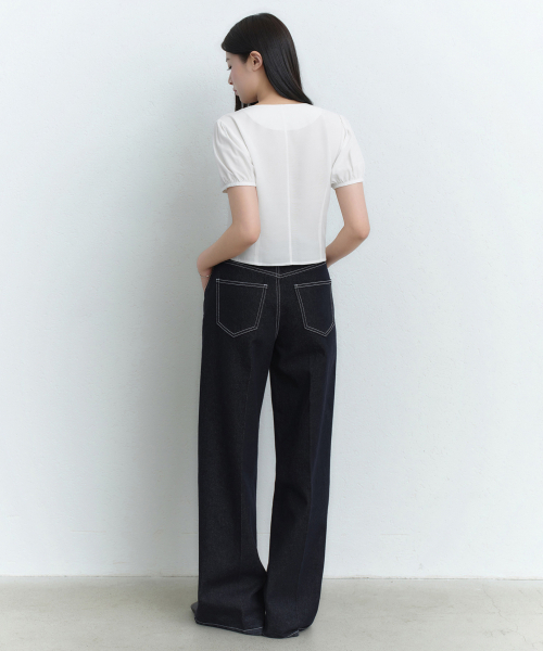 MUSINSA STANDARD WOMAN（ムシンサスタンダードウーマン）の「ウィメンズパフスリーブタイブラウス[ホワイト]（シャツ/ブラウス・レディース・その他・SMALL/MEDIUM/LARGE/X-SMALL）」の4枚目の写真