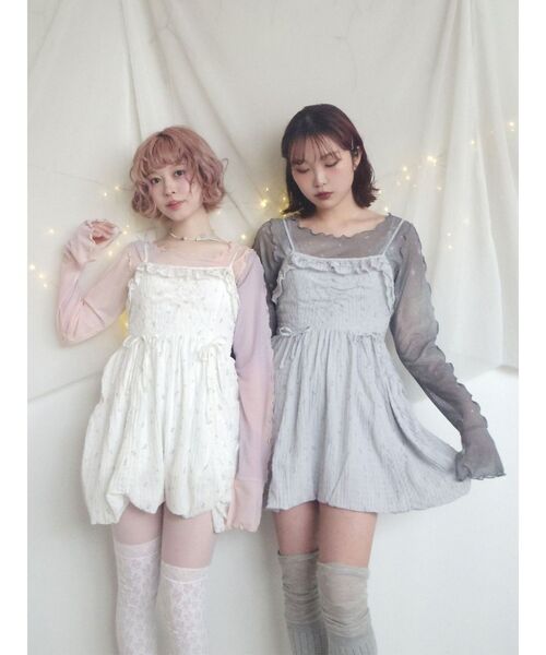 merry jenny（メリージェニー）の「sistars cami onepiece（ワンピース・レディース・ブルー/オフホワイト・FREE）」の3枚目の写真