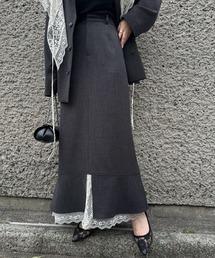 WILLFULLY（ウィルフリー）の「hem lace slit mermaid SK（スカート）」