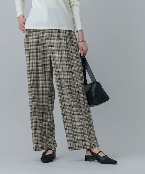 GLOBAL WORK(グローバルワーク)の「MATINEE LINE/リネンライク/ワイドパンツ/646633(その他パンツ・レディース・ブラウン系その他/チェック/ベージュ・LARGE/SMALL/MEDIUM)」の19枚目の写真