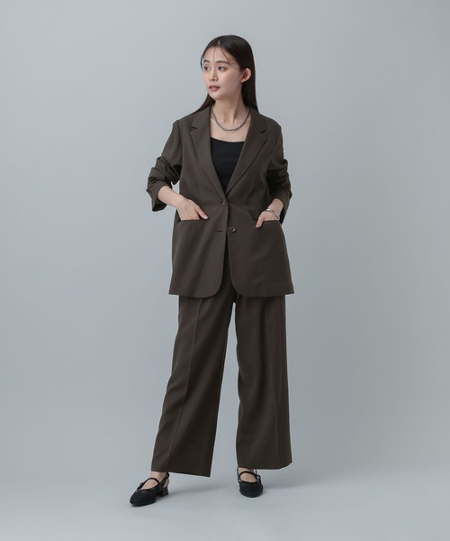 GLOBAL WORK(グローバルワーク)の「MATINEE LINE/リネンライク/ワイドパンツ/646633(その他パンツ・レディース・ブラウン系その他/チェック/ベージュ・LARGE/SMALL/MEDIUM)」の4枚目の写真