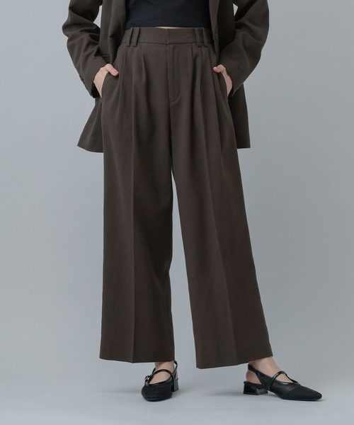 GLOBAL WORK(グローバルワーク)の「MATINEE LINE/リネンライク/ワイドパンツ/646633(その他パンツ・レディース・ブラウン系その他/チェック/ベージュ・LARGE/SMALL/MEDIUM)」の6枚目の写真