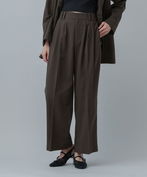 GLOBAL WORK(グローバルワーク)の「MATINEE LINE/リネンライク/ワイドパンツ/646633(その他パンツ・レディース・ブラウン系その他/チェック/ベージュ・LARGE/SMALL/MEDIUM)」の8枚目の写真