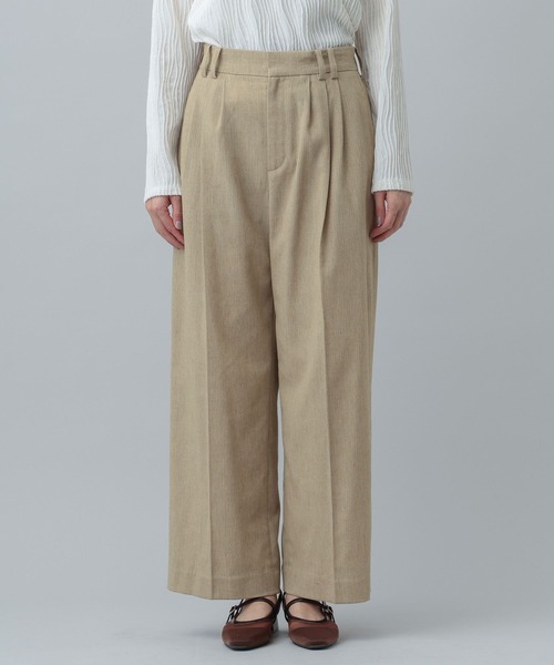 GLOBAL WORK(グローバルワーク)の「MATINEE LINE/リネンライク/ワイドパンツ/646633(その他パンツ・レディース・ブラウン系その他/チェック/ベージュ・LARGE/SMALL/MEDIUM)」の20枚目の写真