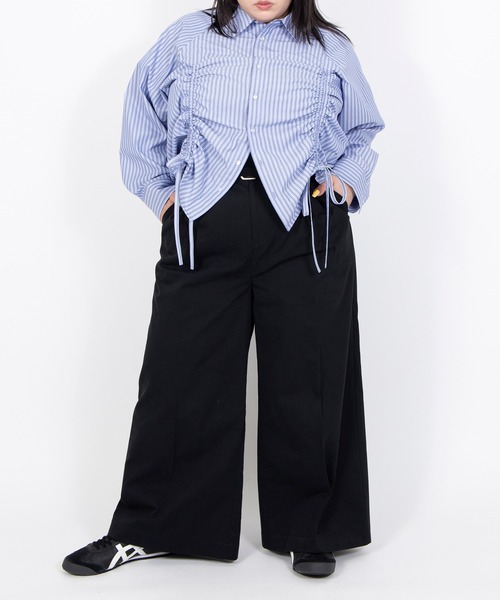 PUNYUS(プニュズ)の「ツイルタックワイドパンツ(その他パンツ・レディース・ブラック/オフホワイト/ベージュ・5/4/3/2/1)」の3枚目の写真