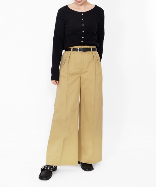 PUNYUS(プニュズ)の「ツイルタックワイドパンツ(その他パンツ・レディース・ブラック/オフホワイト/ベージュ・5/4/3/2/1)」の4枚目の写真