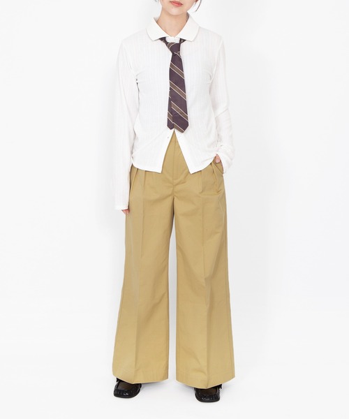 PUNYUS(プニュズ)の「ツイルタックワイドパンツ(その他パンツ・レディース・ブラック/オフホワイト/ベージュ・5/4/3/2/1)」の9枚目の写真