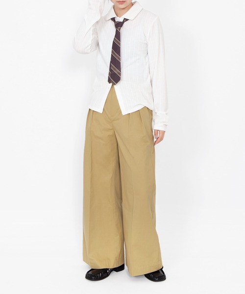 PUNYUS(プニュズ)の「ツイルタックワイドパンツ(その他パンツ・レディース・ブラック/オフホワイト/ベージュ・5/4/3/2/1)」の11枚目の写真