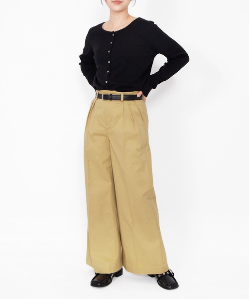 PUNYUS(プニュズ)の「ツイルタックワイドパンツ(その他パンツ・レディース・ブラック/オフホワイト/ベージュ・5/4/3/2/1)」の6枚目の写真