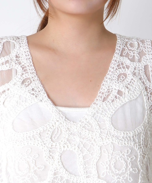 Jines（ジネス）の「刺繍2WAYタンク（ベスト・レディース・ブラック/ホワイト・38）」の7枚目の写真