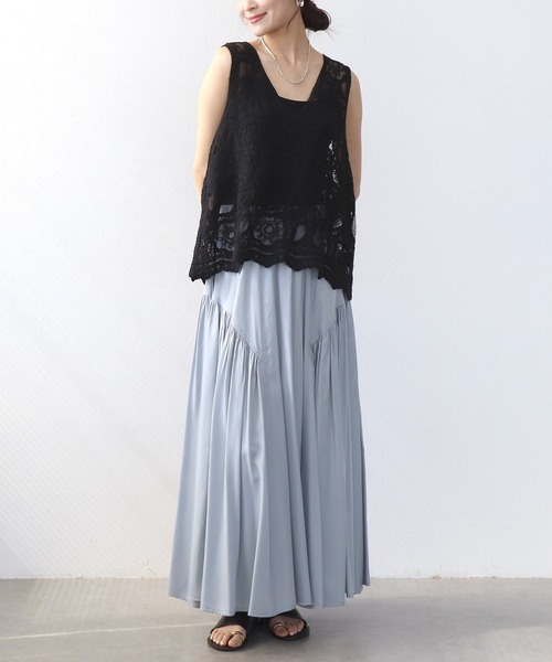 Jines（ジネス）の「刺繍2WAYタンク（ベスト・レディース・ブラック/ホワイト・38）」の17枚目の写真