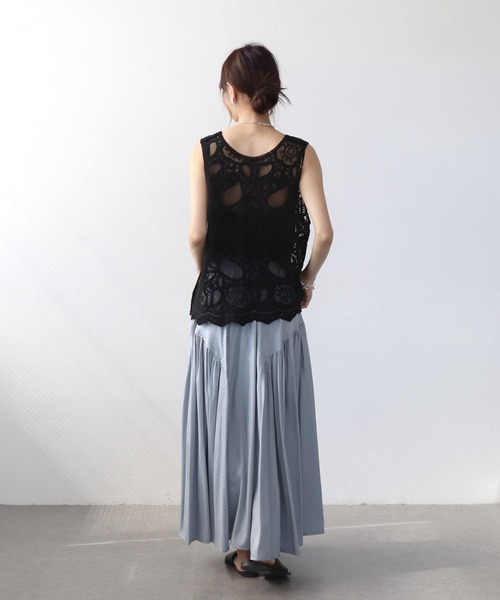 Jines（ジネス）の「刺繍2WAYタンク（ベスト・レディース・ブラック/ホワイト・38）」の19枚目の写真