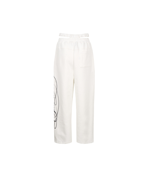 GILAARCHIVE（ギラアーカイブ）の「CUT-OUT DOUBLE WAIST SWEAT PANTS_WHITE（スウェットパンツ・レディース・その他・FREE）」の5枚目の写真