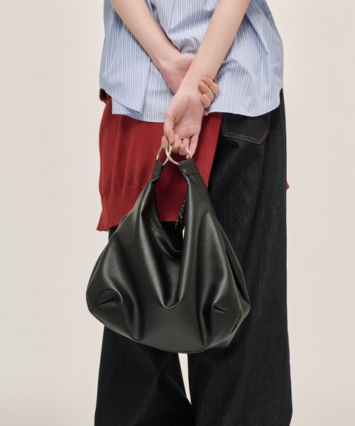 セール】2WAY FAUX LEATHER SHOULDER BAG / 2WAY合皮ショルダーバッグ