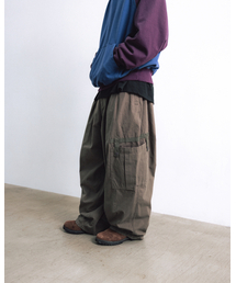 ANGLAN | Strap Cargo Balloon Pants - Olive Grey(その他パンツ)