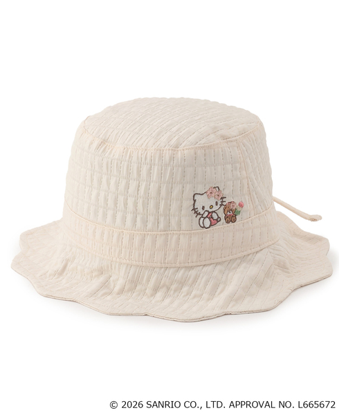 petit main（プティマイン）の「【サンリオキャラクターズ】スカラップリボンハット（キャップ・キッズ・オフホワイト/ネイビー・54cm/50cm/52cm）」の2枚目の写真
