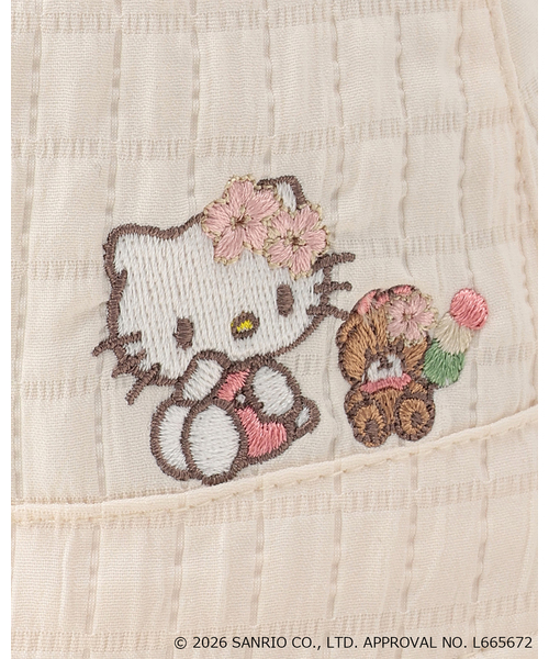 petit main（プティマイン）の「【サンリオキャラクターズ】スカラップリボンハット（キャップ・キッズ・オフホワイト/ネイビー・54cm/50cm/52cm）」の5枚目の写真