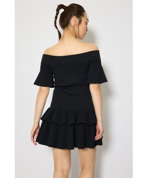 rienda(リエンダ)の「オフショルフロントジップニットミニワンピース 春服 夏服 半袖(ワンピース・レディース・ブラック/グレー/パープル・FREE)」の9枚目の写真