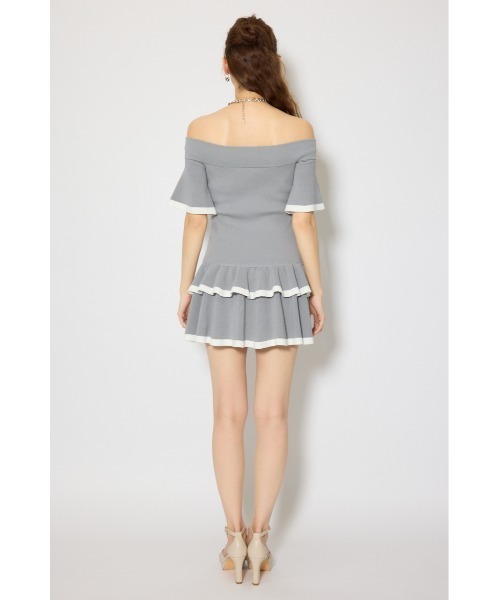 rienda(リエンダ)の「オフショルフロントジップニットミニワンピース 春服 夏服 半袖(ワンピース・レディース・ブラック/グレー/パープル・FREE)」の19枚目の写真