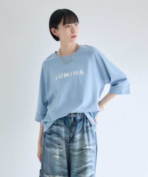 Paradise Picnic(パラダイスピクニック)の「cloche 箔ロゴ5分袖Tシャツ(Tシャツ/カットソー・レディース・ホワイト/チャコールグレー/ブルー・FREE)」の3枚目の写真