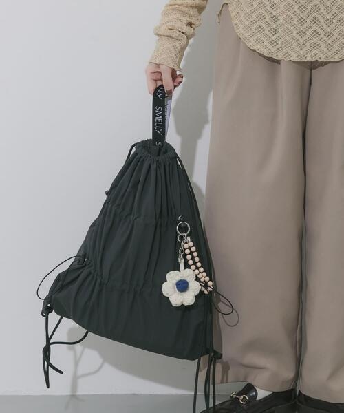 SMELLY（スメリー）の「ドロストギャザーナップサック（バックパック/リュック・レディース・ブラック/ライトブルー・-）」の12枚目の写真