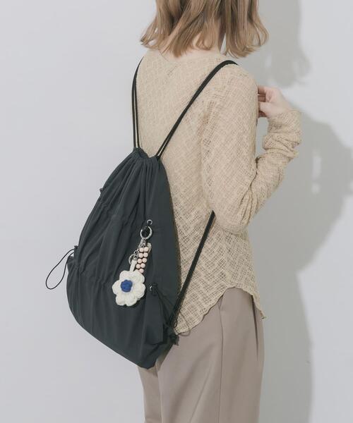 SMELLY（スメリー）の「ドロストギャザーナップサック（バックパック/リュック・レディース・ブラック/ライトブルー・-）」の13枚目の写真