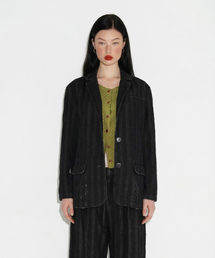 SETSETSET（セットセットセット）の「ストライプレーザー テーラードデニムジャケット（その他アウター）」