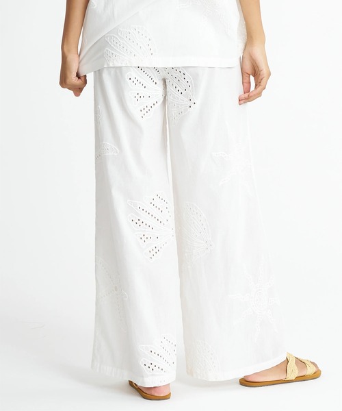 BILLABONG（ビラボン）の「BILLABONG/ビラボン ロングパンツ アイレット刺繍 セットアップ対応 BEACH LIVIN PANT BG01C721（その他パンツ・レディース・ホワイト・S）」の4枚目の写真