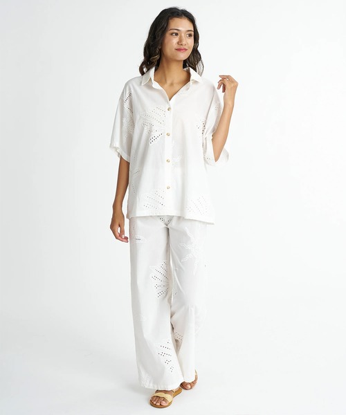 BILLABONG（ビラボン）の「BILLABONG/ビラボン ロングパンツ アイレット刺繍 セットアップ対応 BEACH LIVIN PANT BG01C721（その他パンツ・レディース・ホワイト・S）」の5枚目の写真
