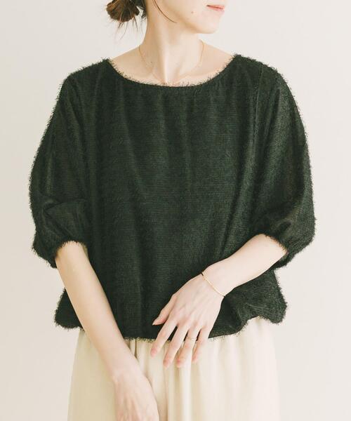 ITEMS URBANRESEARCH(アイテムズ アーバンリサーチ)の「フェザージャガードプルオーバー(シャツ/ブラウス・レディース・ブラック/オフホワイト・FREE)」の2枚目の写真