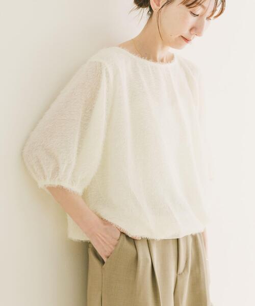 ITEMS URBANRESEARCH(アイテムズ アーバンリサーチ)の「フェザージャガードプルオーバー(シャツ/ブラウス・レディース・ブラック/オフホワイト・FREE)」の9枚目の写真