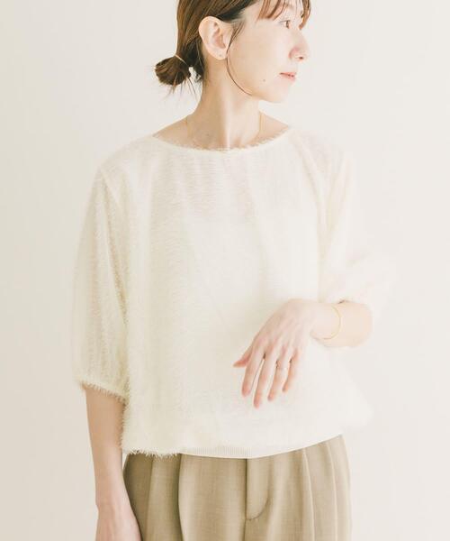 ITEMS URBANRESEARCH(アイテムズ アーバンリサーチ)の「フェザージャガードプルオーバー(シャツ/ブラウス・レディース・ブラック/オフホワイト・FREE)」の10枚目の写真