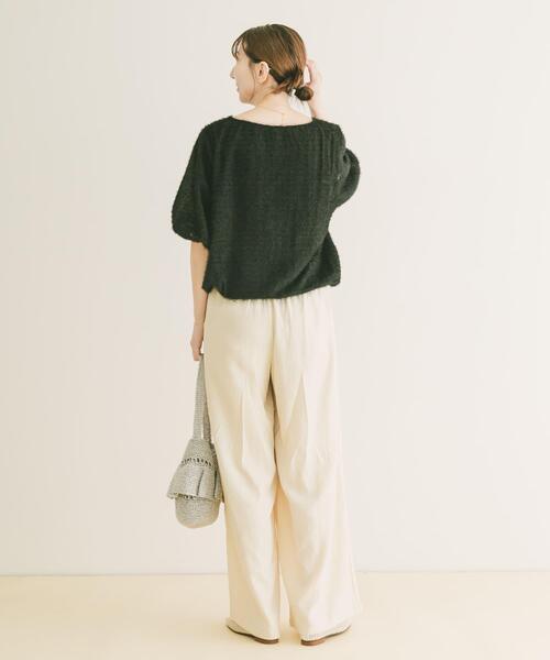 ITEMS URBANRESEARCH(アイテムズ アーバンリサーチ)の「フェザージャガードプルオーバー(シャツ/ブラウス・レディース・ブラック/オフホワイト・FREE)」の4枚目の写真