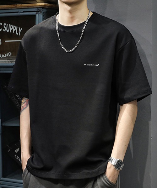 NEW GENTLEMAN（ニュージェントルマン）の「レイヴン ワンポイント オーバーサイズT（Tシャツ/カットソー・メンズ・ホワイト/ネイビー/オリーブ/ブラック・XL/L/M）」の6枚目の写真